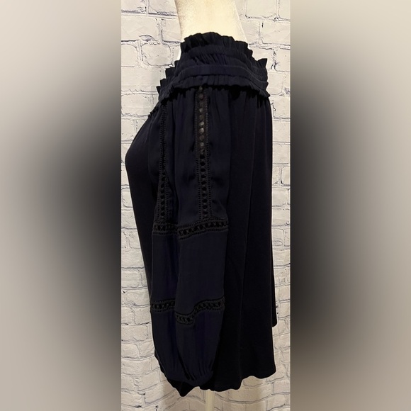 Ann Taylor Loft Blue Blouse Off The Shoulder Top Small - Picture 3 of 5